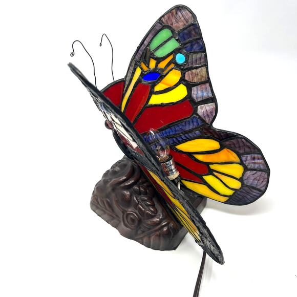 Tiffany Style Butterfly Table Lamp Stained Glass Night Light Boho Cottage Decor - Picture 11 of 16